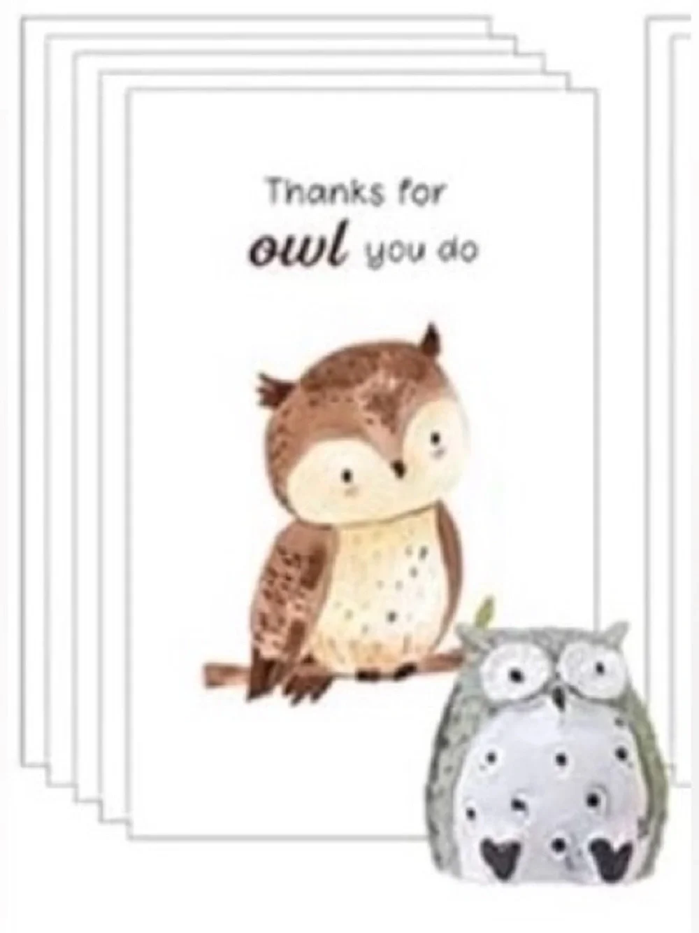 $2 Owl Thank You Card set $2 WITH ANY $10 Order or mote